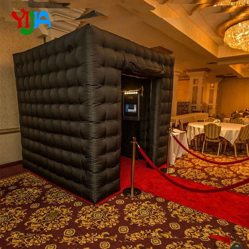 No LED Lights 2.5M Whole Black /White Inflatable Photo Booth backdrops with Two Door Portable for Party For Sales | Дом и сад