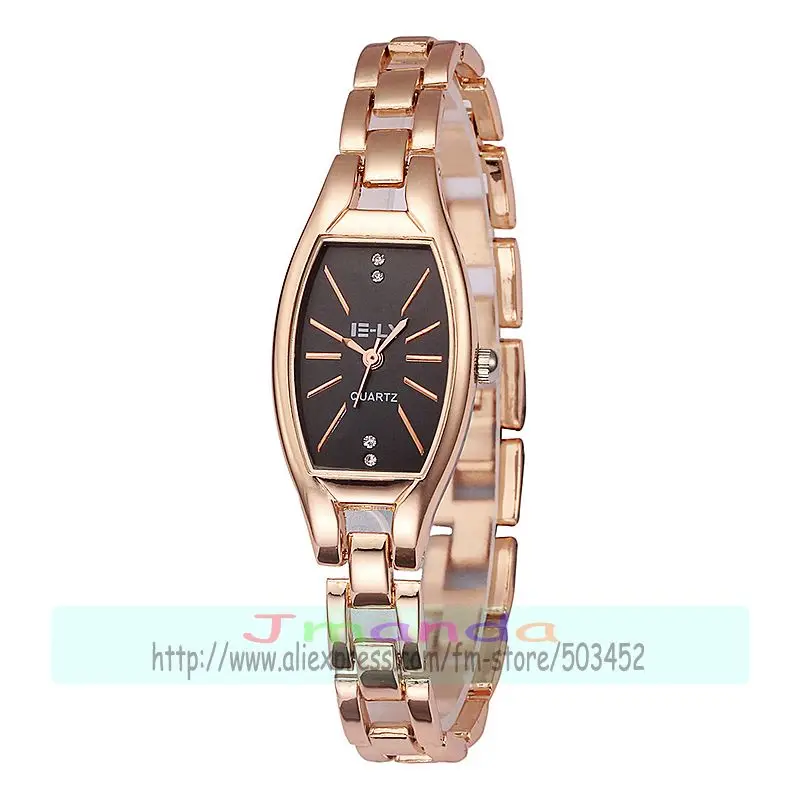 rose gold black dial 100 шт./лот E-LY 013 tonneau циферблат леди часы модные эксклюзивные обернуть кварцевые часы браслет для женщин наручные часы торговля часы - Цвет: rose gold black dial