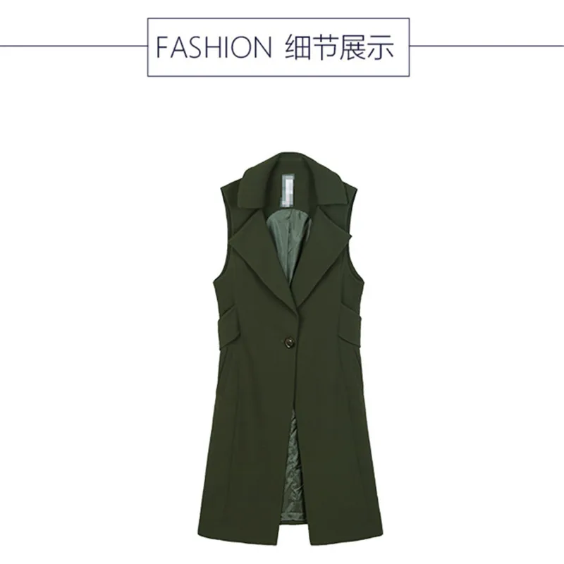Fashion Autumn Long Waistcoat Women Vest 2018 Plus size Elegant Sleeveless Coat Black Suit Jacket Slim Ladies Clothes 3XL | Женская
