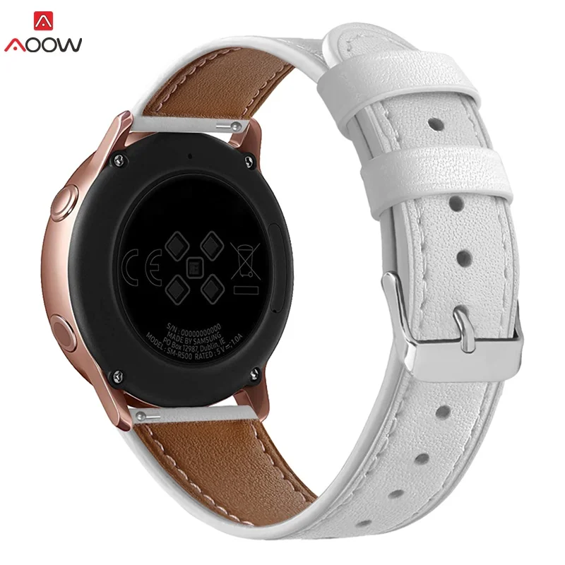 Ремешок AOOW из натуральной кожи для Samsung Galaxy Watch Active Band 42 мм спортивный