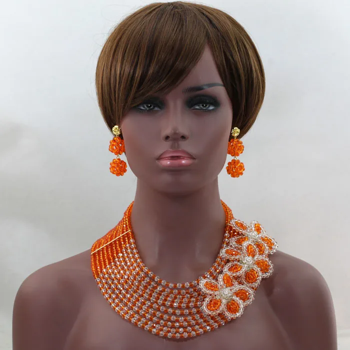 Потрясающие африканские хрустальные бусины набор ювелирных изделий Роскошные 10