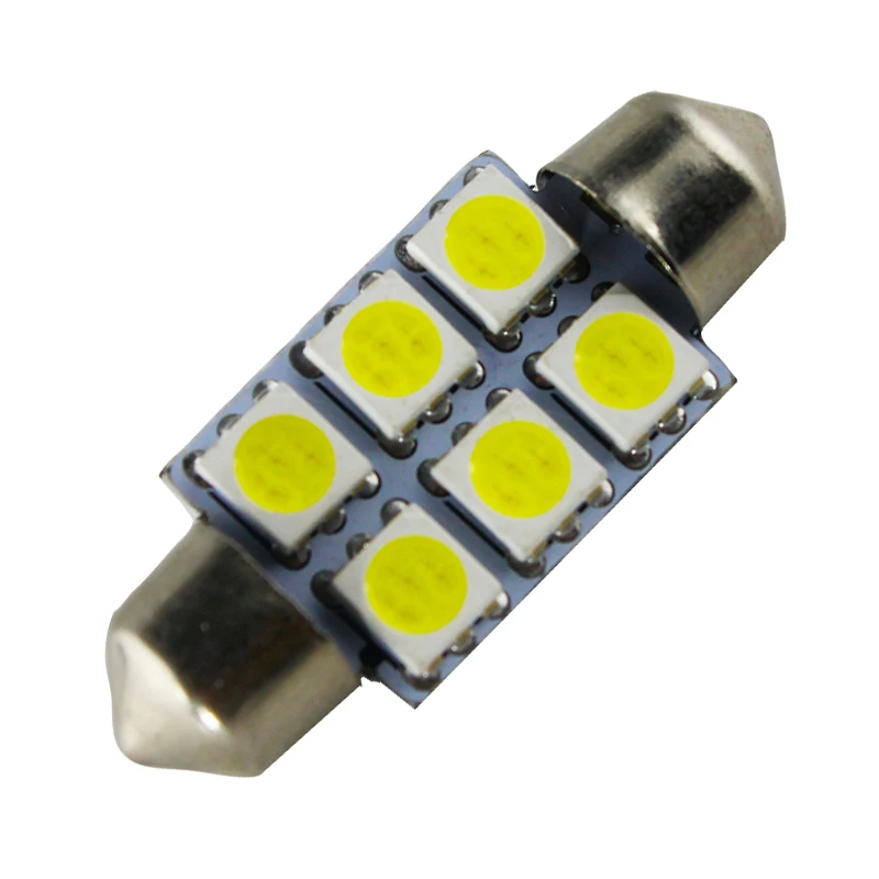 4 шт. белый 36 мм 6 светодиодный 5050 SMD купольная гирлянда для интерьера автомобиля