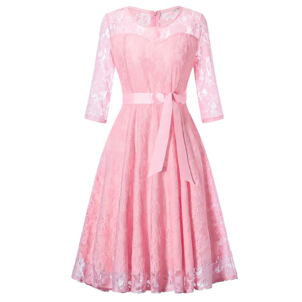 OML516Z# платье подружки невесты с круглым вырезом и коротким фиолетовым кружевным бантом, платье на выпускной вечер, женская мода