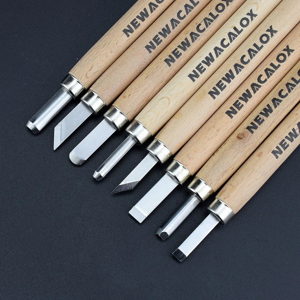 NEWACALOX 8 шт. нож для резки по дереву инструмент резьбы гравировки скальпеля нарезки