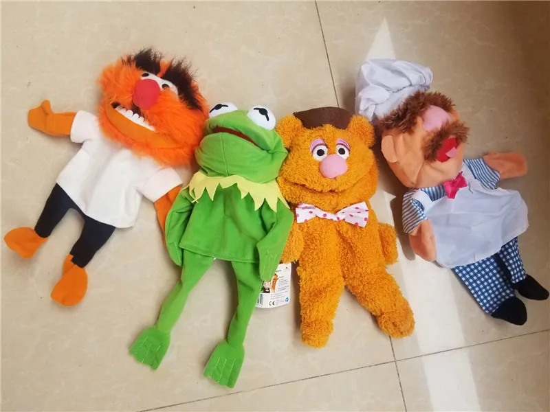 4pcs Кукла Muppets, лягушка Кермит, медведь Фоззи, Шведский шеф-повар, плюшевые куклы, Интерактивная игрушка, детские игрушки - Цвет: 4pcs