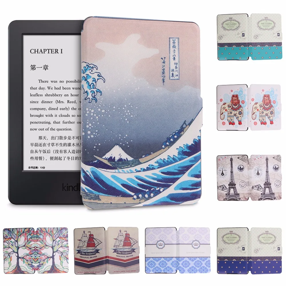 

Тонкий чехол-книжка из искусственной кожи защитный чехол-книжка для Amazon Kindle Paperwhite 1/2/3 6 дюймов