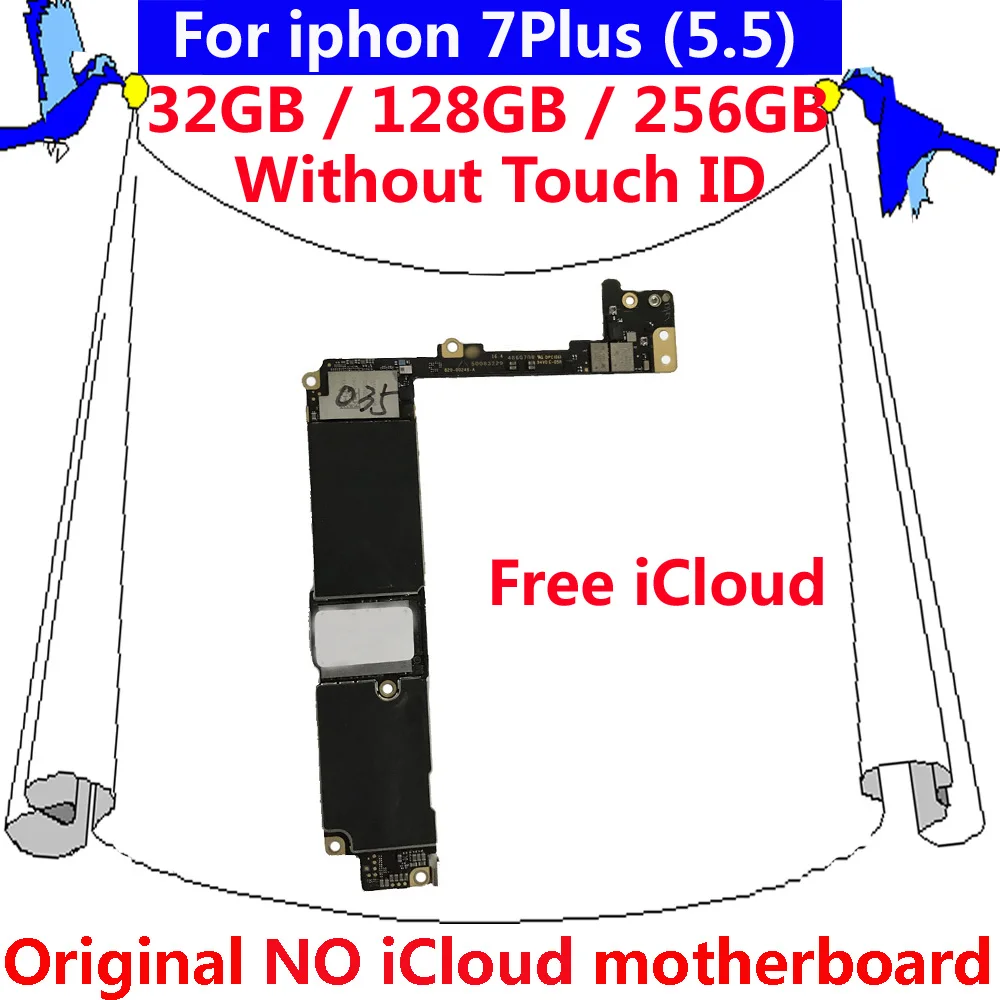 Без iCloud IOS системная Логическая плата для Apple iPhone 7 Plus без сенсорного ID