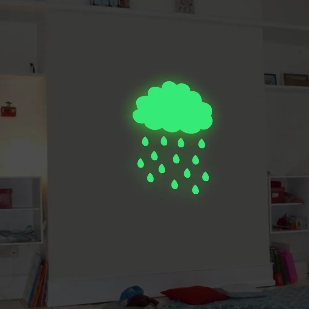 Фосфоресцирующий дождь облако Fosforescente Светящиеся Настенные наклейки ТВ обои