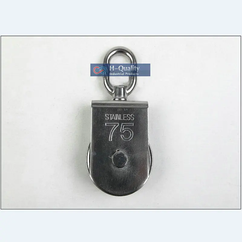 

1PC/LOT 304T Stainless Steel 75MM Eye Type Single Swivel Pulley Blocks