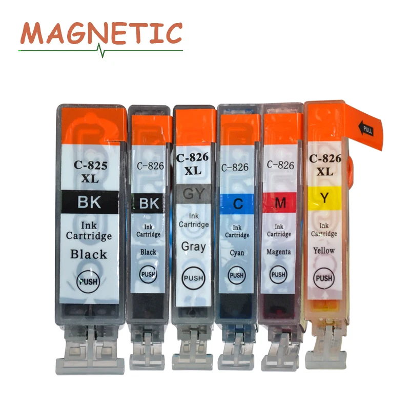 6 видов цветов для Canon PIXMA MG5180 MG5280 MG6180 MG8180 IP4880 IP4980 IX6580 MX888 825 826 шт. PGI825 чернильный