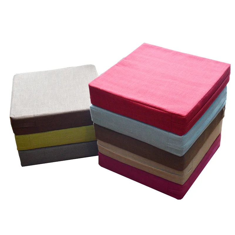 Льняная квадратная подушка для медитации напольные подушки Futon в японском стиле