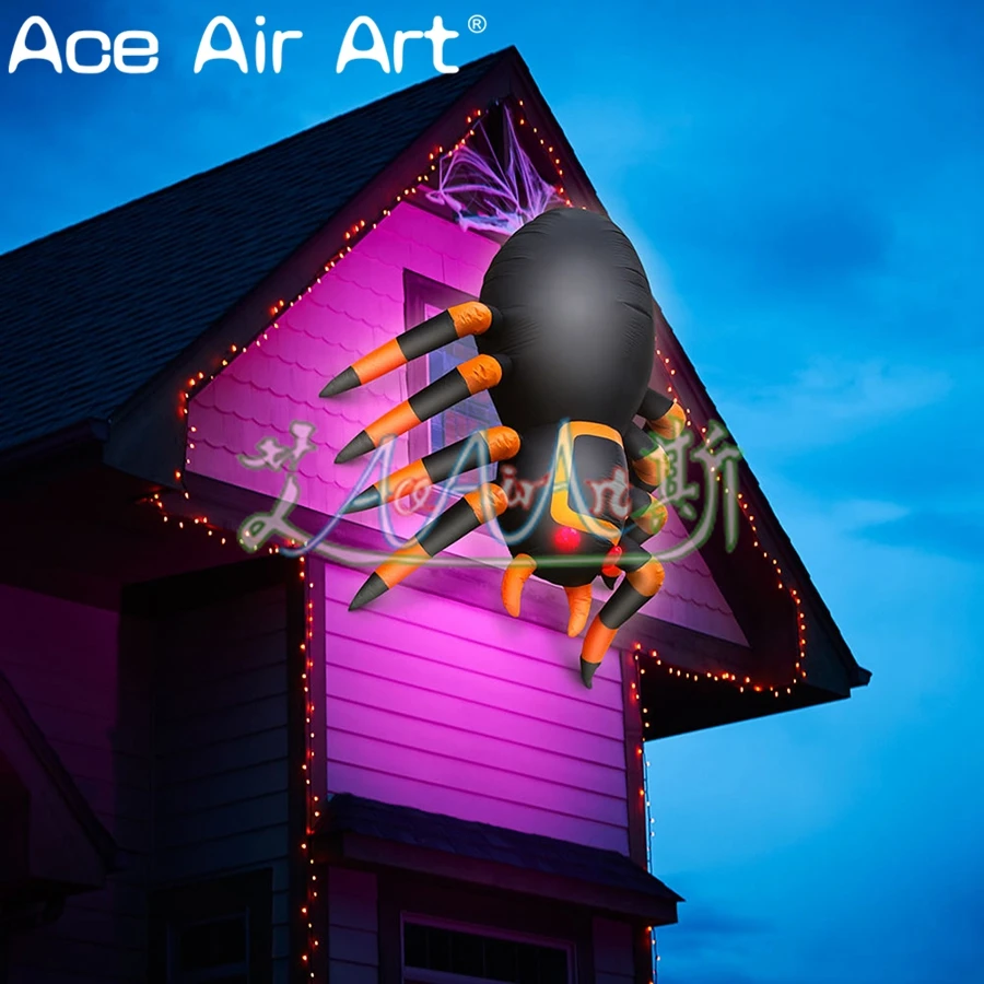 Захватывающий большой надувной паук поднимающийся вверх и вниз Реплика животных