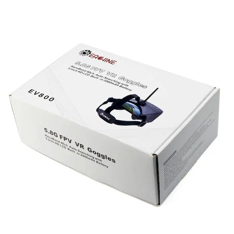 Eachine EV800 5 дюймов 800x480 8G 40CH Raceband авто-поиск FPV Goggle со встроенным аккумулятором для