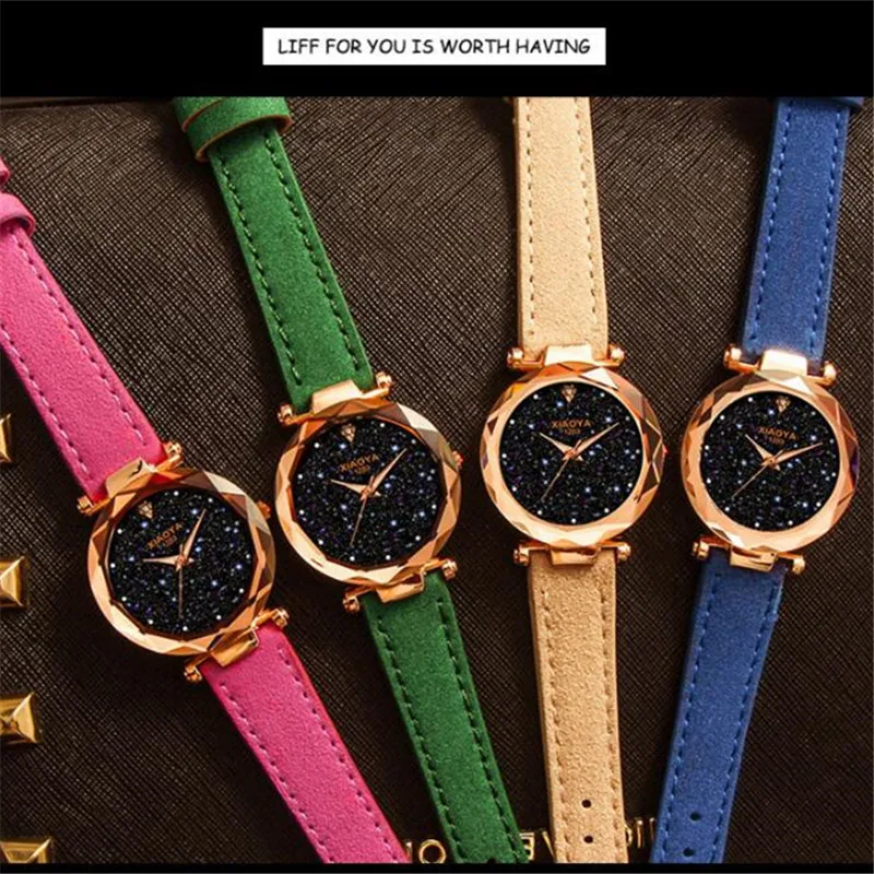 

2018 New Fashion Luxury Brand Rose Gold Rhinestone Watches Women ladies Quartz Leather Wristwatch zegarek damski