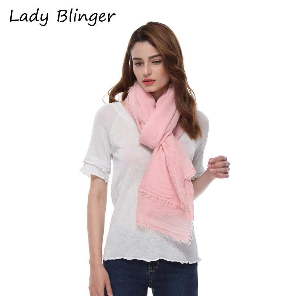 Женский розовый хлопковый шарф Blinger большого размера тонкий для женщин розовая