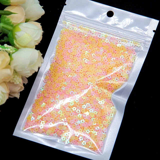 HollowStar Pink Yell Пайетки 1-5 мм Звезда Сердце точка Луна Слива ПВХ свободные блестки микс розовый желтый блесток свадебные конфетти украшения ногтей 10/20 г - Цвет: HollowStar Pink Yell