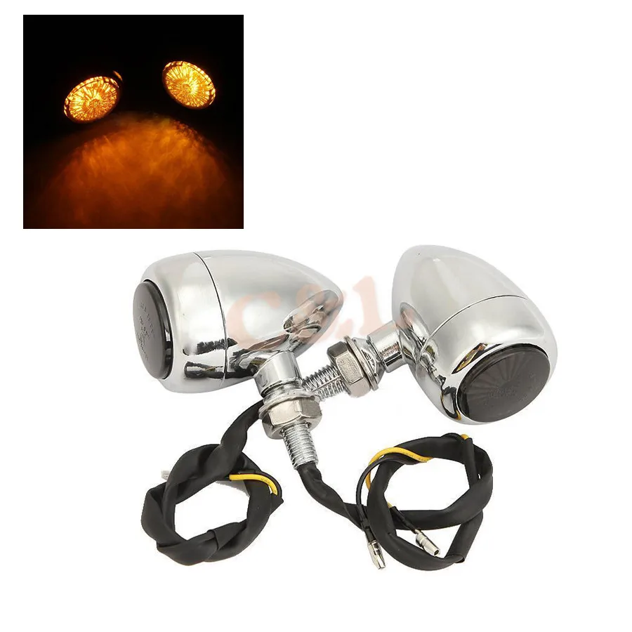 Мотоцикл Хром Пуля поворотники свет лампы Led дальнего света для Harley Honda Suzuki