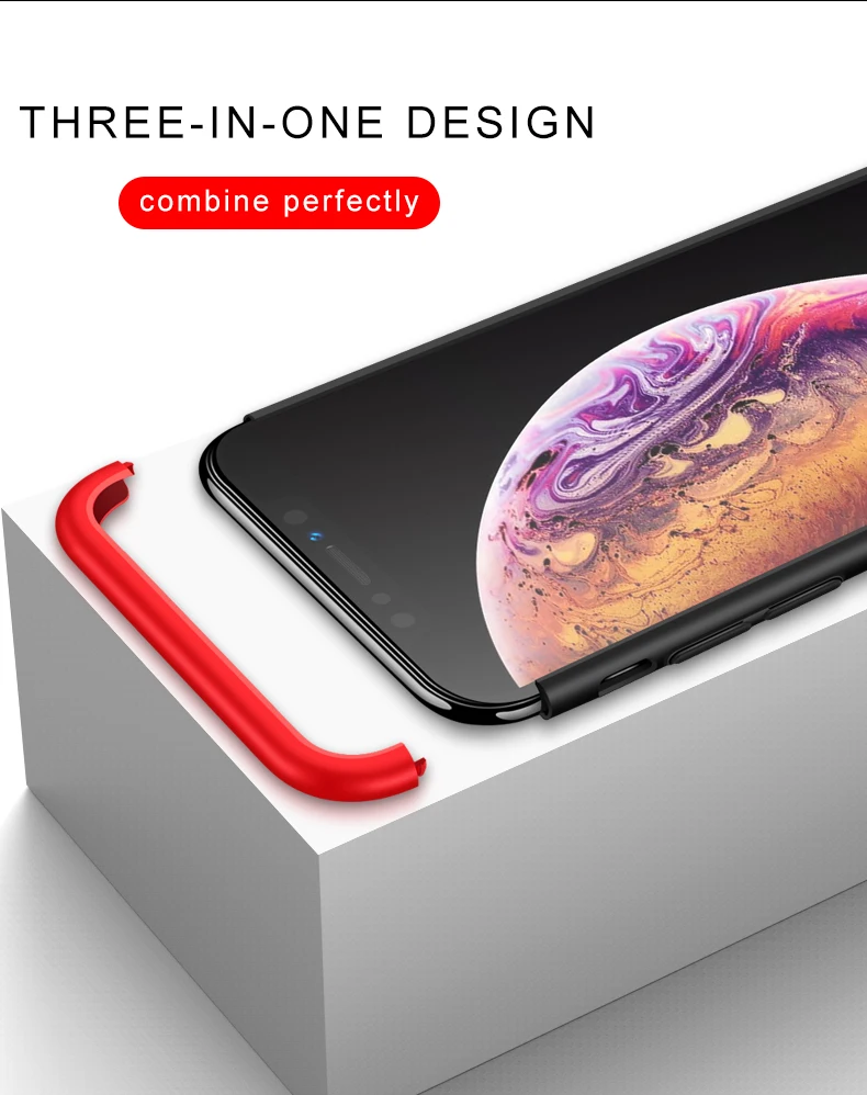 10 шт 360 градусов полное покрытие для iPhone XR X XS Max 8 7 Plus 6 6S SE 5 5S чехол телефона 3 в 1