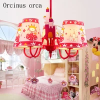 fashion cartoon childrens room chandelier personality lovely creative cozy girl room led princess chandelier free shipping