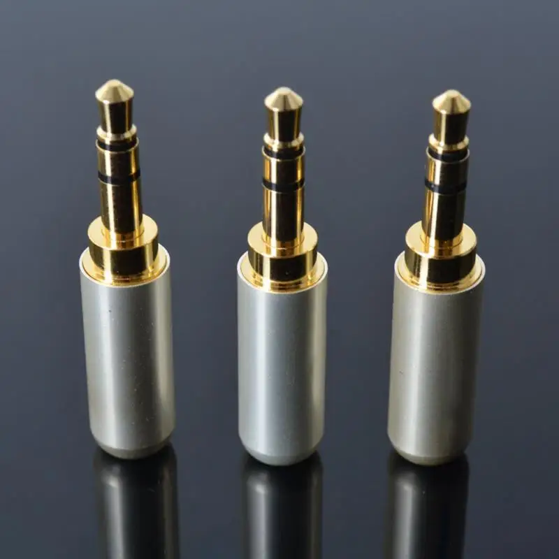 4 шт./лот стерео звуковая головка медная позолоченная 3 5 мм мужской мини разъем