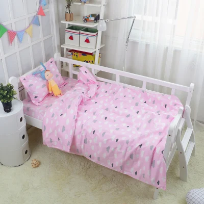 

With Filling Pink Cloud Crib Bedding Set Cotton Toddler Baby Bed Linens Children infant cosas para bebe,Duvet /Sheet/Pillow