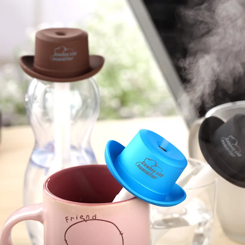 USB cowboy hat увлажнитель мини распыленная крышка для бутылки креативный Домашний