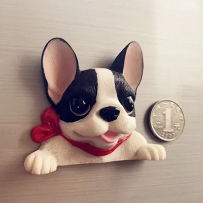 Two colors bulldog 1 шт. мультяшный милый мини корги бульдог смолы магнит на холодильник малыш раннее образование магнит "Собака" наклейки для украшения холодильника - Color: Two colors bulldog