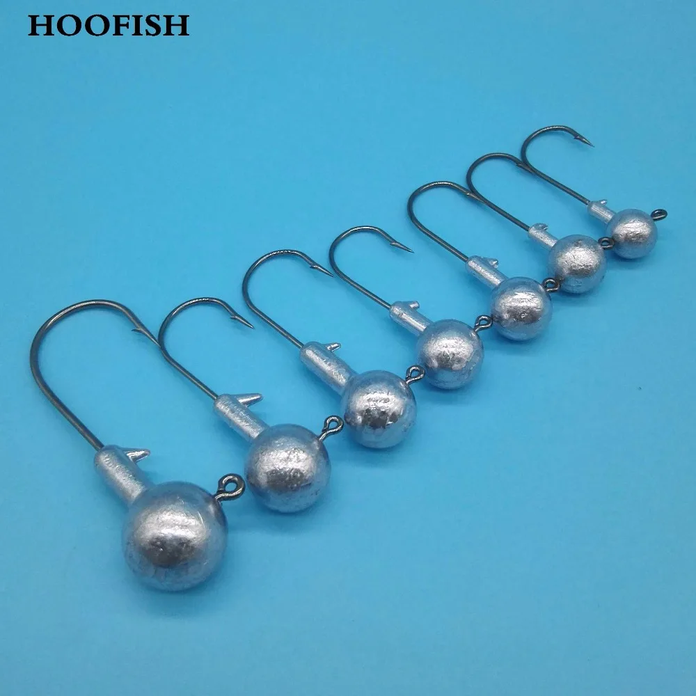Рыболовный крючок с свинцовой головкой HOOFISH 30 шт./лот 1 г/1 7 г/2.5g/3.5g/5g/7g/10g/14 г/18 г/21 г/30