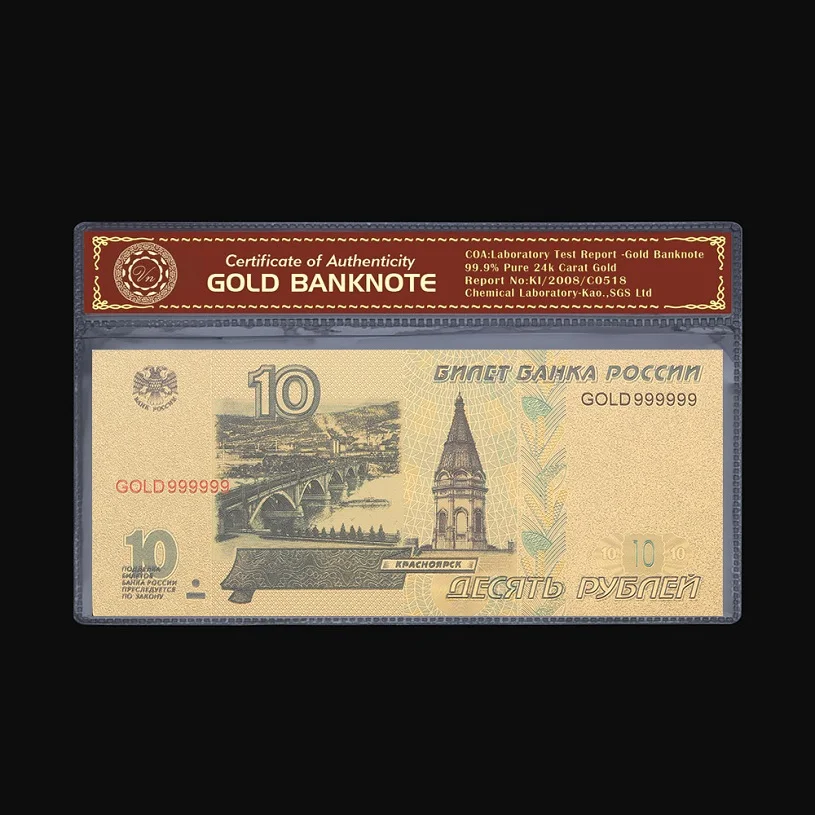 Позолоченная банкнота копия бумажных денег USD 5000 1000 500 100 банкнот Золотая коллекция банкнот Украшения USD коллекция денег - Цвет: VN019G-10