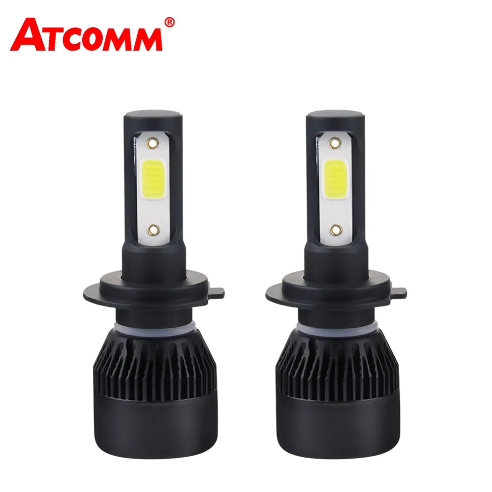 Светодиодный мини фонарь ATcomm H7 H1 H4 автомобильная лампа 9005/HB3 9006/HB4 12 В 24 4300 К белый