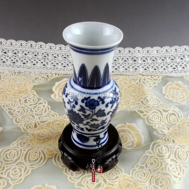 Цзиндэчжэнь керамическая бутылка цветочек Античный голубой и белый фарфор mesa