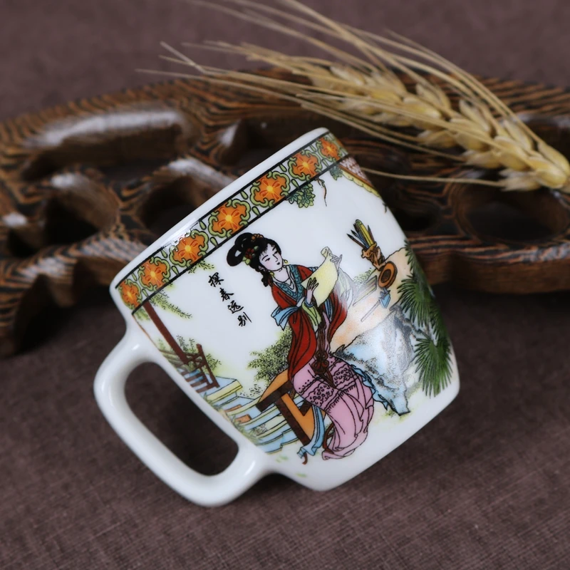Китайская керамическая магнитная наклейка, форма чашки, цветочное украшение, доступно для двенадцати красавиц, подходит для белой доски на холодильник