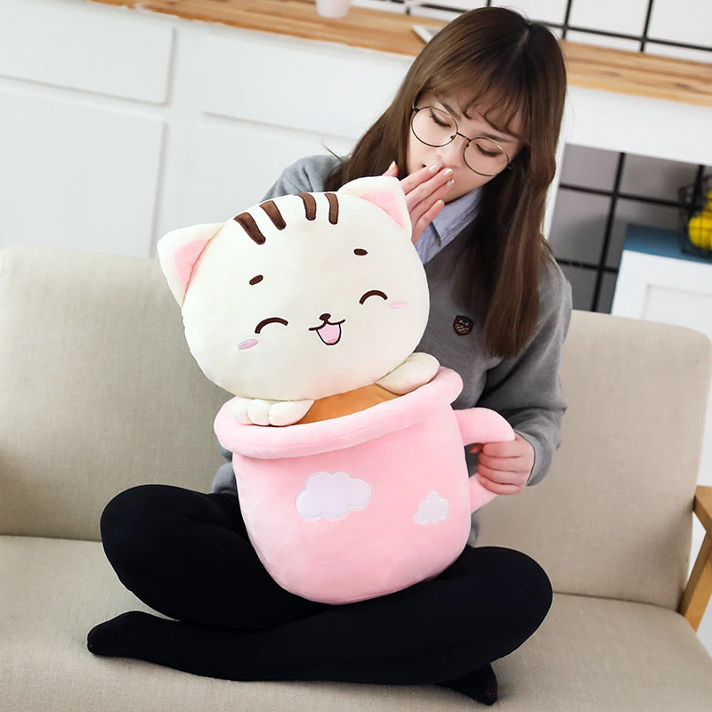 Плюшевая игрушка Candice guo мягкая кукла модель животного мультяшная чашка кошка