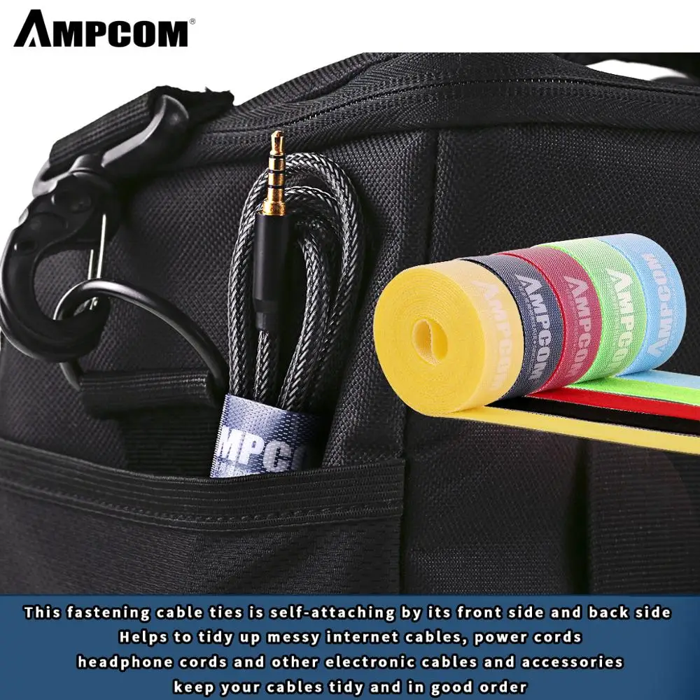 Органайзер проволочный зажим для намотки AMPCOM 2 м кабельные ремни крюк и петля