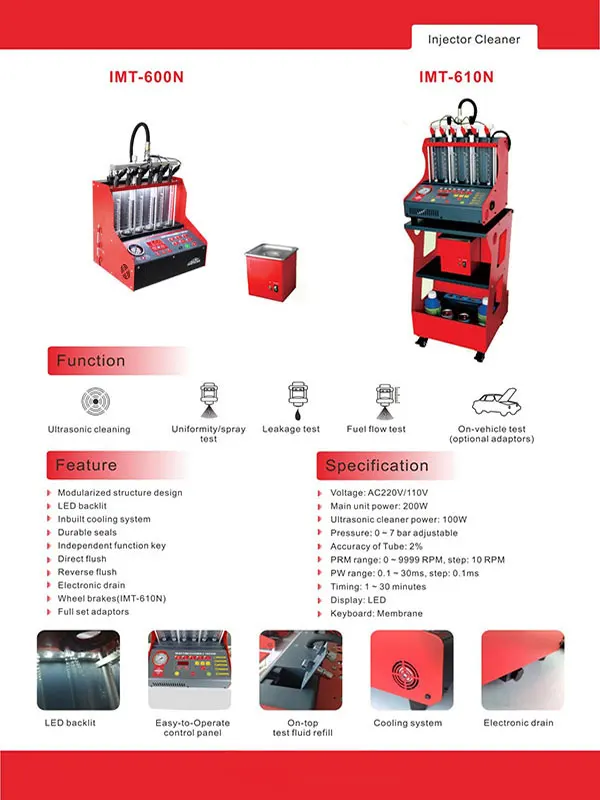

YAKO IMT-610N Injector Cleaner & Tester for Gasoline Car