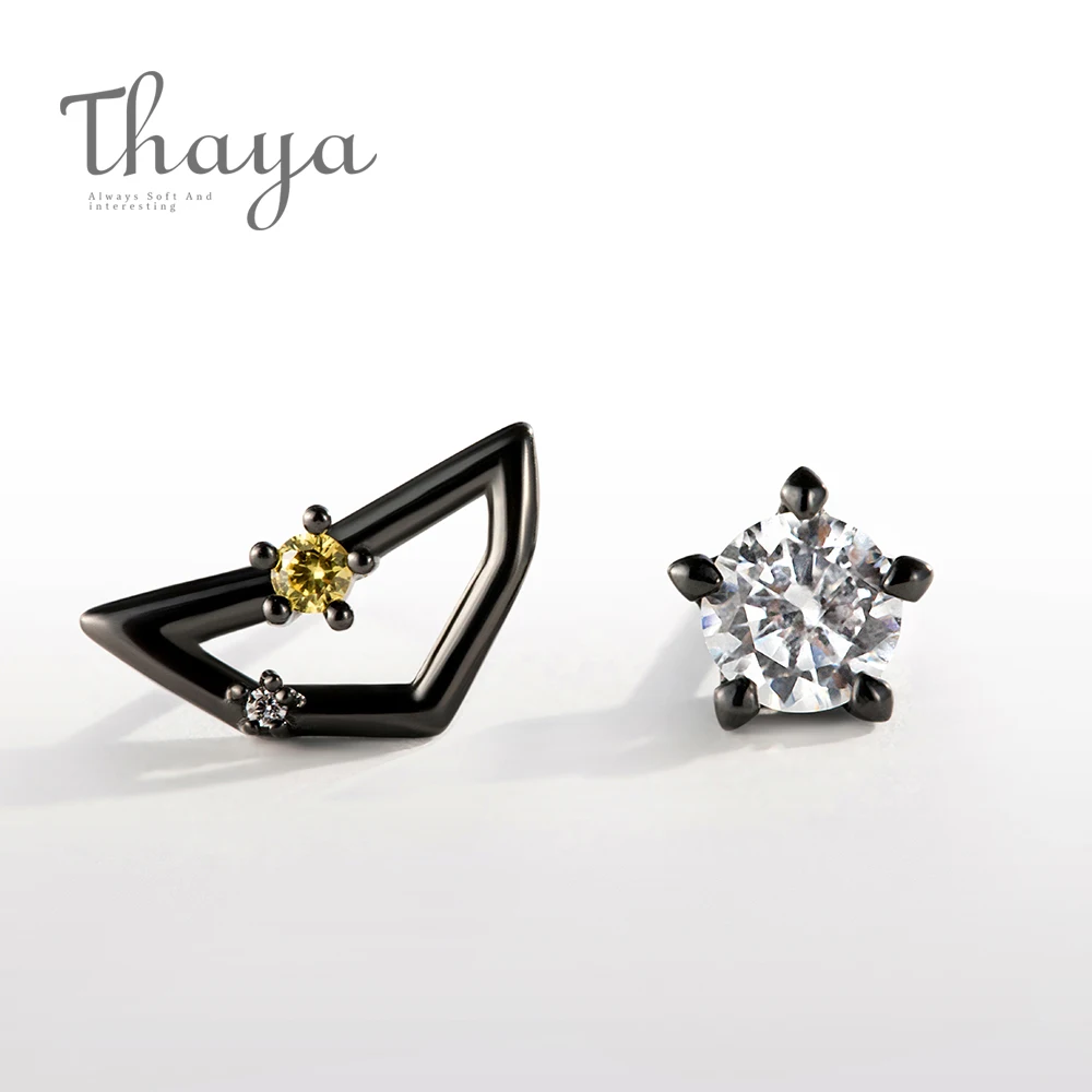 Capricorn Thaya 12 для созвездий циркониевые серьги-гвоздики S925 пробы с кристаллами для женщин панк мистические ювелирные изделия элегантные на день рождения - Цвет камня: Capricorn