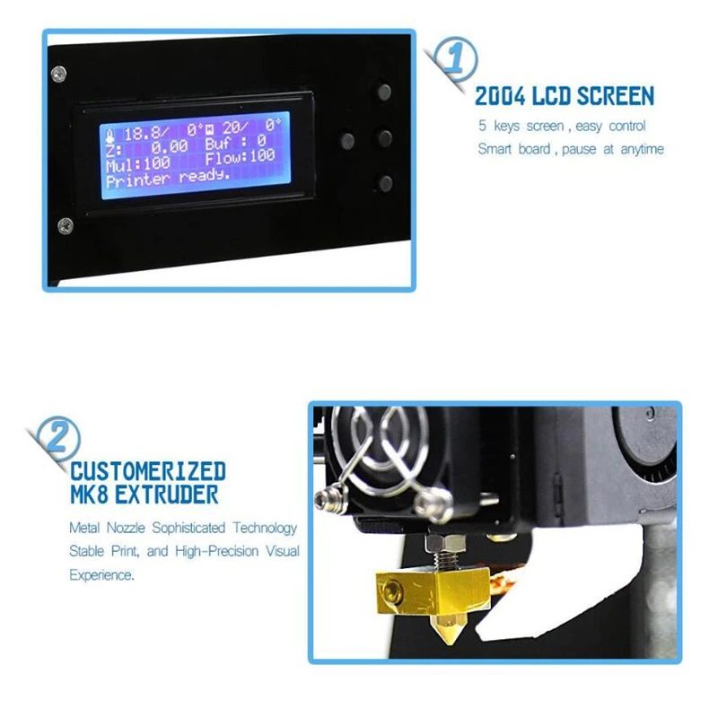 

zrprinting w5 3D Printer Kits Reprap i3 Kit DIY Kits 3D Printing Machine with Filament Resume Power Failure Printing