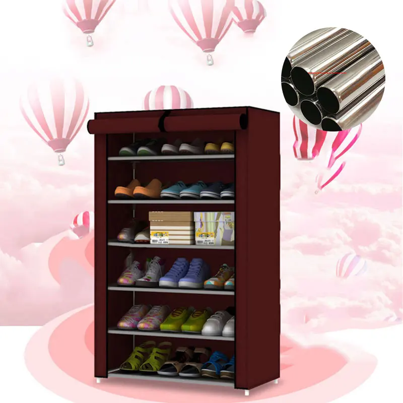 Стеллаж для обуви из нержавеющей стали многослойный держатель обуви|Полки и