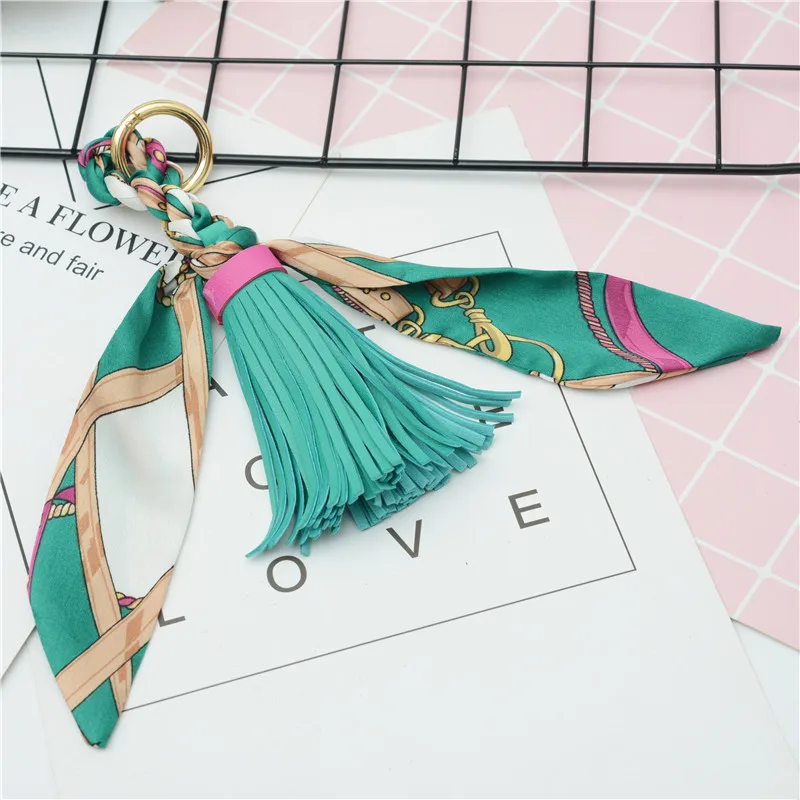 Новый брендовый кожаный лук-брелок из искусственной кожи с шелковой лентой