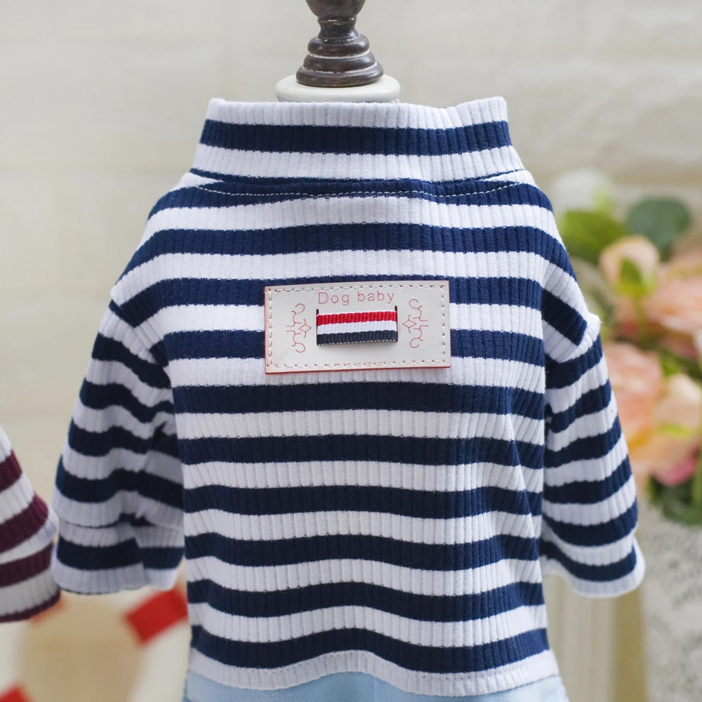 Новый стиль хлопковая одежда для собак 2 цвета S XXL размер полосатый комбинезон