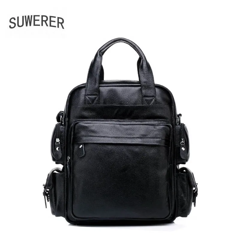 Korean version of the leather men's bag shoulder business travel backpack big 2019 new | Багаж и сумки