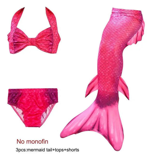 Детский купальный костюм Русалочки с монофиновым плавником для девочек Ариэль