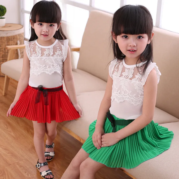 Новинка лета 2018 повседневный Детский костюм синяя футболка с цветочным принтом +