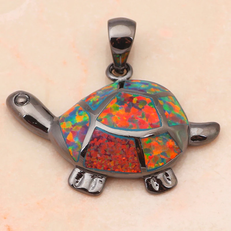 6 59 г дизайн черепахи редкий оранжевый огненный опал серебро штампованное