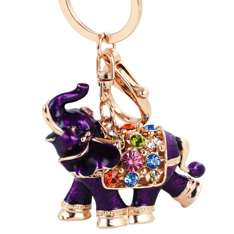EASYA Thailand Selling Genuine Rhinestone Keychain Car Key Holder Drop Elephant Women Bag Ornaments Pendant Small Gift | Украшения и