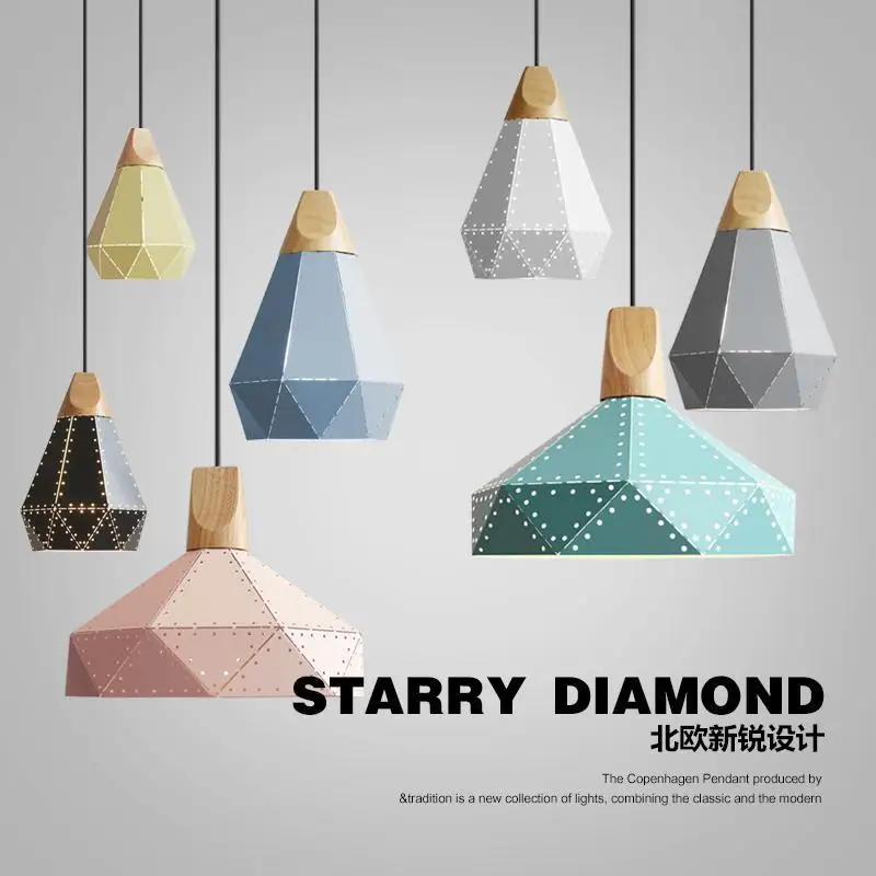 витрина Кухонная звезда Деревянные подвесные светильники 1-3 шт Северная Европа