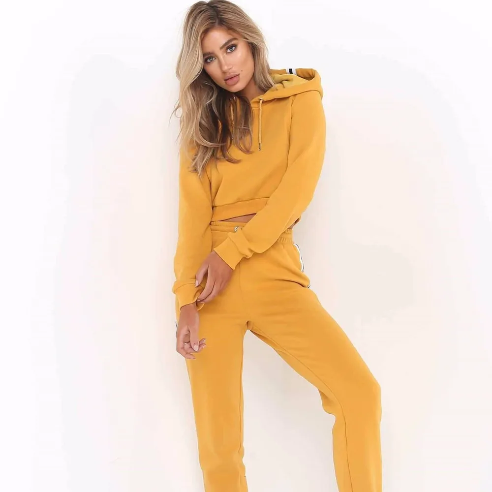 Женские костюмы из 2 предметов толстовки сексуальный укороченный топ и