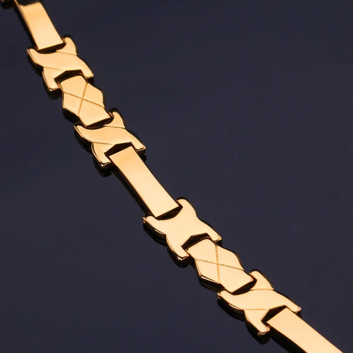U7 Позолоченный Браслет Для Мужчин Ювелирные Изделия Большое Звено Цепи Браслеты