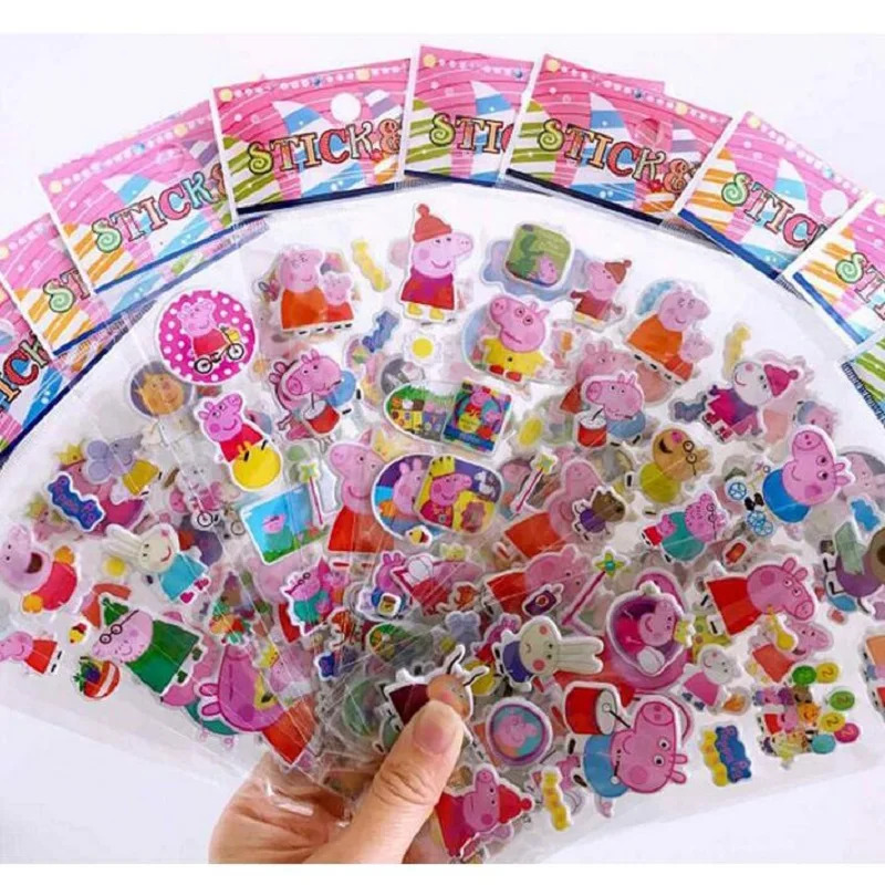 100pcs Peppa наклейка в форме свиньи игрушка Patrulla Canina Фигурки игрушки для детей Детские игрушки Подарки - Цвет: 100pcs