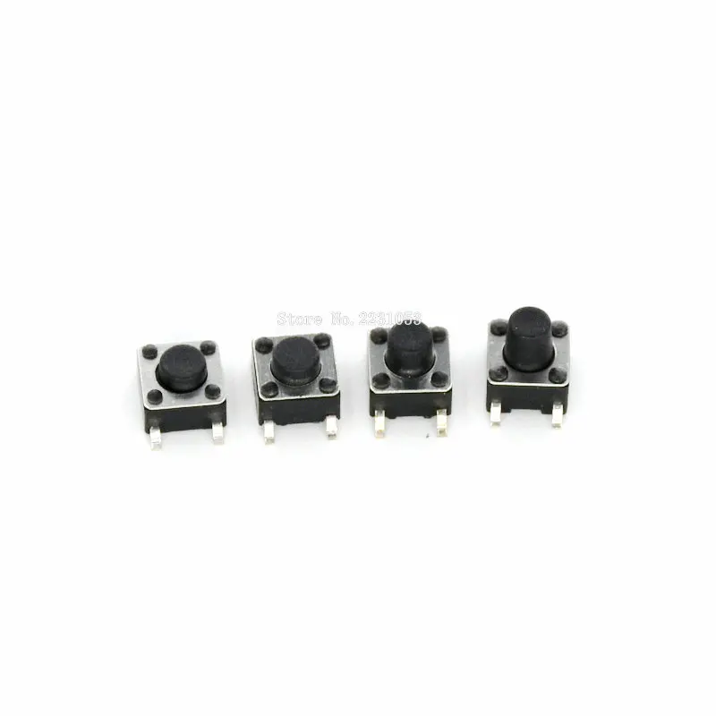100 шт SMD переключатель 6*6*4,3 мм 6*6*5 мм 6 мм 7 мм 6X6 4Pin тактильная тактовая кнопка Микро Переключатель самосброса переключатели